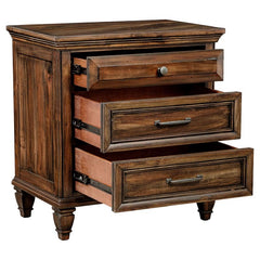Avenue 3-drawer Nightstand Weathered Burnished Brown - 223032