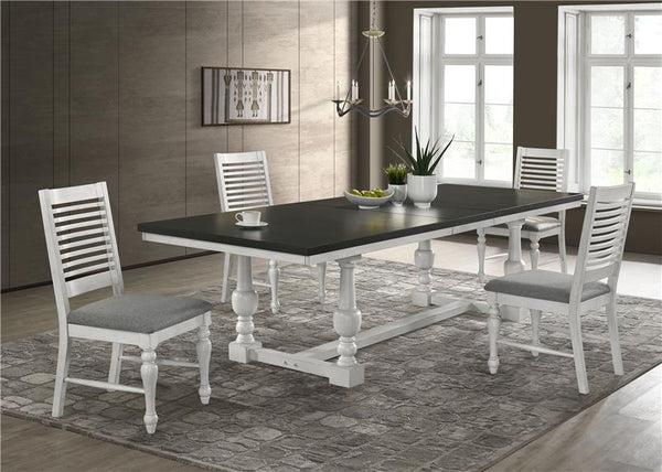Aventine 5-piece Rectangular Dining Set Charcoal and Vintage Chalk - 108241-S5