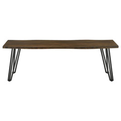 Topeka Live-edge Dining Bench Mango Cocoa and Gunmetal - 193853