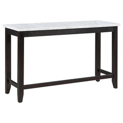 Toby Rectangular Marble Top Counter Height Table Espresso and White - 115528