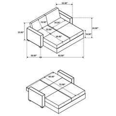 Gretchen Upholstered Convertible Sleeper Sofa Bed Navy Blue - 360240