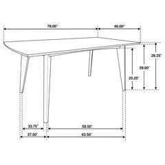 Malone Rectangular Dining Table Dark Walnut - 105351