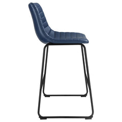 Zuni Faux Leather Upholstered Counter Stool Blue (Set of 2) - 107208