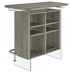 Acosta Rectangular Bar Unit with Footrest and Glass Side Panels - 182631