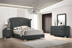 Melody 4-piece California King Bedroom Set Grey - 223381KW-S4