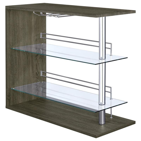 Prescott Rectangular 2-shelf Bar Unit Grey - 100156