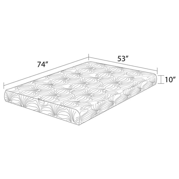 Key 10" Full Memory Foam Mattress White - 350064F
