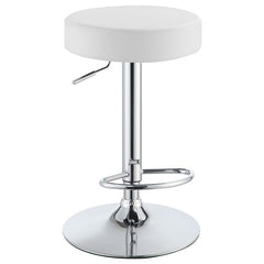 Ramses Adjustable Backless Bar Stool Chrome and White - 102550