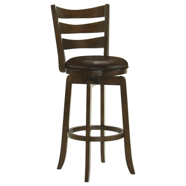Murphy Ladder Back Pub Height Swivel Bar Stool Dark Cherry and Brown - 181369