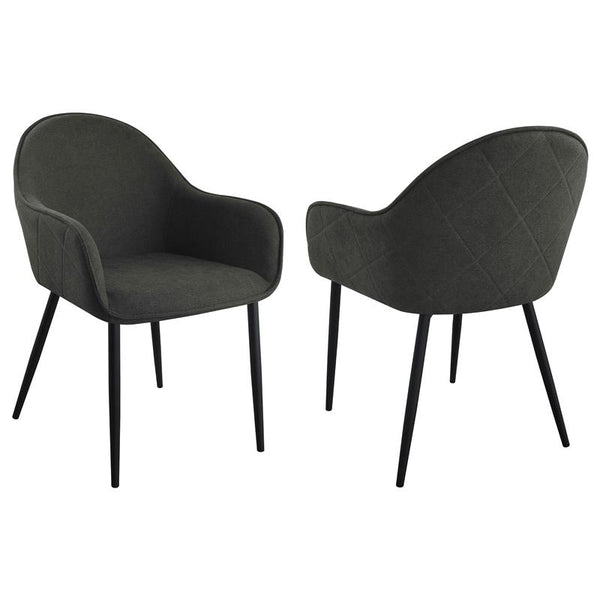 Emma Upholstered Dining Arm Chair Charcoal and Black (Set of 2) - 115593