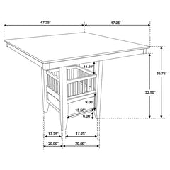 Jaden Square Counter Height Table with Storage Espresso - 100958