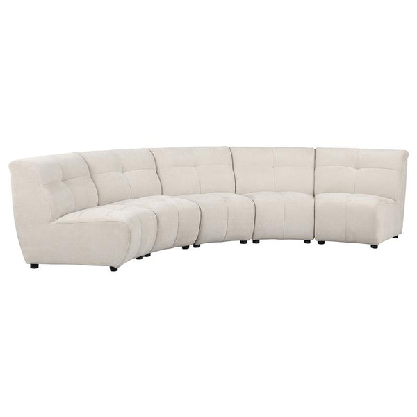 Charlotte 5-piece Upholstered Modular Sectional Sofa Ivory - 551300-S5