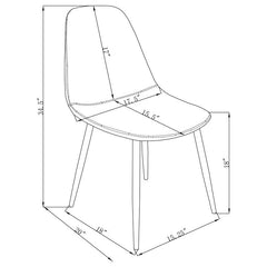 Dennison Upholstered Dining Side Chair Grey (Set of 4) - 108532