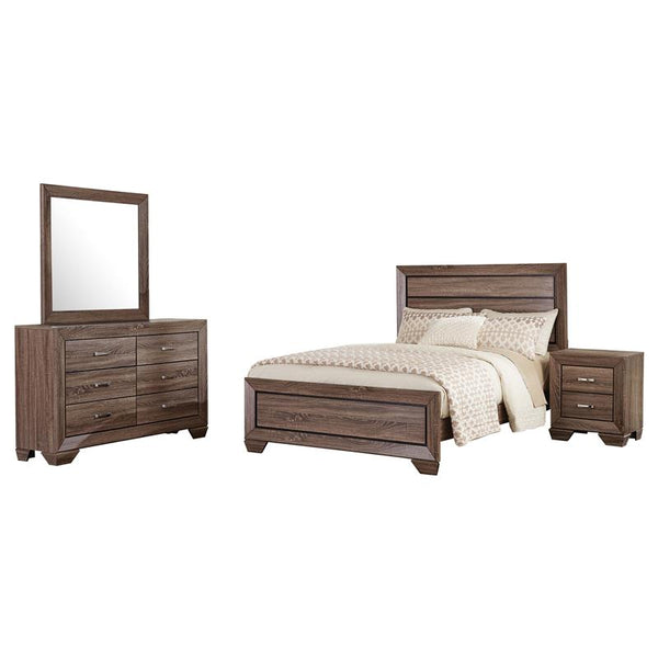 Kauffman 4-piece California King Bedroom Set Washed Taupe - 204191KW-S4