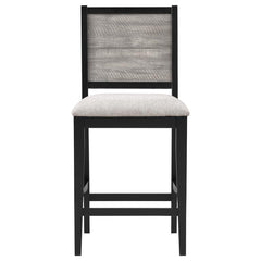 Elodie Upholstered Padded Seat Counter Height Dining Chair Dove Grey and Black (Set of 2) - 121229