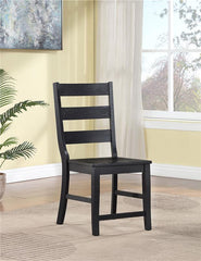 Newport Ladder Back Dining Side Chair Black (Set of 2) - 108142