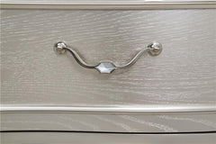 Evangeline 4-drawer Sideboard Server with Faux Diamond Trim Silver Oak - 107555