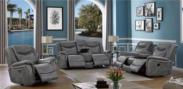 Conrad Upholstered Padded Arm Motion Sofa Grey - 650354