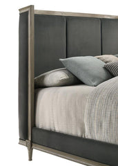 Alderwood Upholstered Eastern King Wingback Bed French Grey - 223121KE