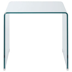 Ripley Squared Tempered Bent Glass Side End Table Clear - 705327