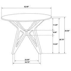 Elowen Round Solid Wood Dining Table Light Walnut - 108440