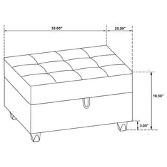 Stonenesse Rectangular Upholstered Storage Ottoman Grey - 500414