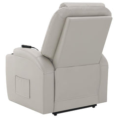 Sanger Upholstered Power Lift Massage Recliner Champagne - 600497P