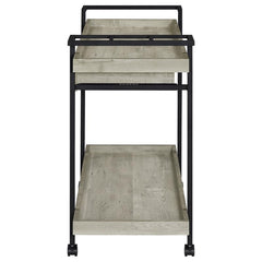 Ventura 2-tier Bar Cart with Storage Drawer Grey Driftwood - 181005