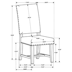 Twain Upholstered Side Chairs Warm Grey (Set of 2) - 109142