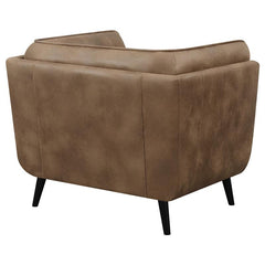 Thatcher Upholstered Tuxedo Arm Tufted Accent Chair Brown - 509423