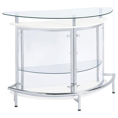 Amarillo 2-tier Bar Unit White and Chrome - 101066