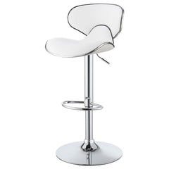 Edenton Upholstered Adjustable Height Bar Stools White and Chrome (Set of 2) - 120389