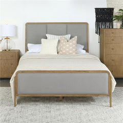 Arini Upholstered Eastern King Panel Bed Sand Wash and Grey - 224301KE