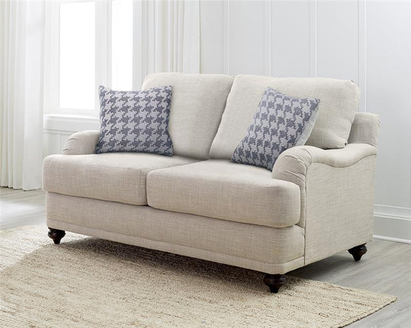 Glenn Upholstered English Arm Loveseat Light Grey and Blue - 511092