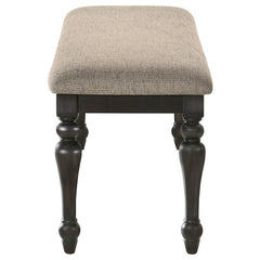 Bridget Upholstered Dining Bench Stone Brown and Charcoal Sandthrough - 108223