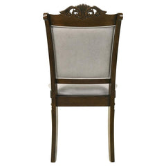 Willowbrook Upholstered Dining Side Chair Grey and Chestnut (Set of 2) - 108112