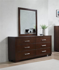 Jessica 6-drawer Dresser with Mirror Cappuccino - 200713M