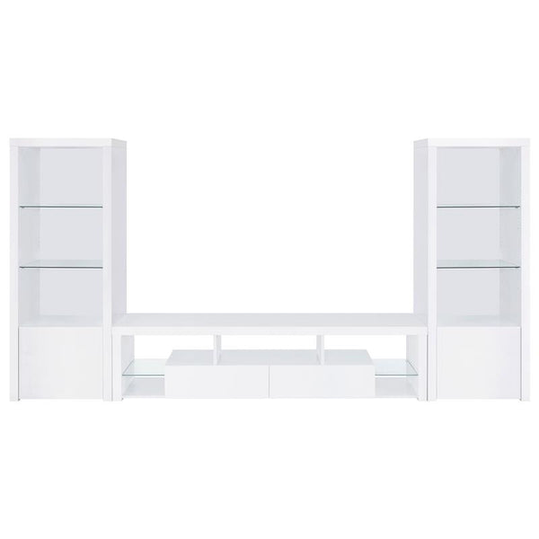 Jude 3-piece 71" TV Entertainment Center White High Gloss - 704251-SET