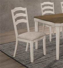 Ronnie Ladder Back Padded Seat Dining Side Chair Khaki and Rustic Cream (Set of 2) - 108052