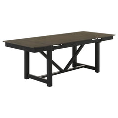 Malia Rectangular Dining Table with Refractory Extension Leaf Black - 122341