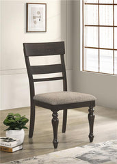 Bridget Ladder Back Dining Side Chair Stone Brown and Charcoal Sandthrough (Set of 2) - 108222