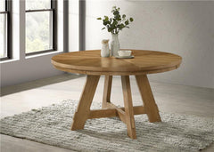 Danvers Round 54-inch Wood Dining Table Brown Oak - 109150