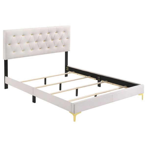 Kendall Upholstered Queen Panel Bed White - 224401Q
