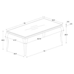 Carone Rectangular Glass Top Dining Table Black and Chrome - 115071
