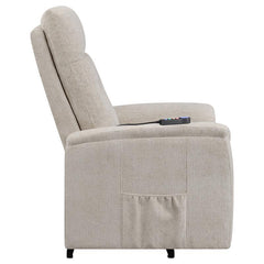 Henrietta Upholstered Power Lift Massage Chair Beige - 609405P