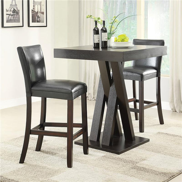 Alberton Upholstered Bar Stools Black and Cappuccino (Set of 2) - 100056