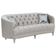 Avonlea 2-piece Upholstered Sloped Arm Sofa Set Grey Velvet - 508461-S2