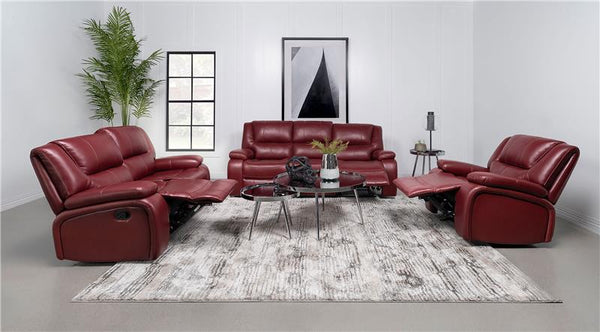 Camila Upholstered Motion Reclining Sofa Red - 610241