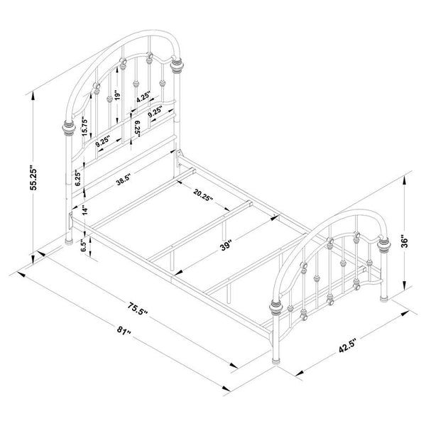 Rowan Metal Twin Open Frame Bed Dark Bronze - 300407T