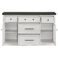 Aventine 5-drawer Dining Sideboard Buffet Cabinet with Cabinet Charcoal and Vintage Chalk - 108245